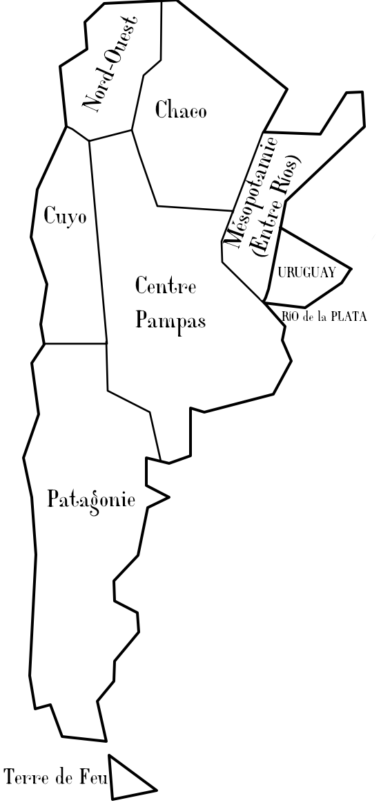 Régions argentines et Uruguay